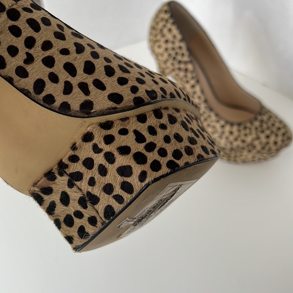 SHOEMINT Jess Dalmation LEOPARD PONY HAIR Platform HEELS WOMEN'S 
Size 9 - Picture 12 of 17